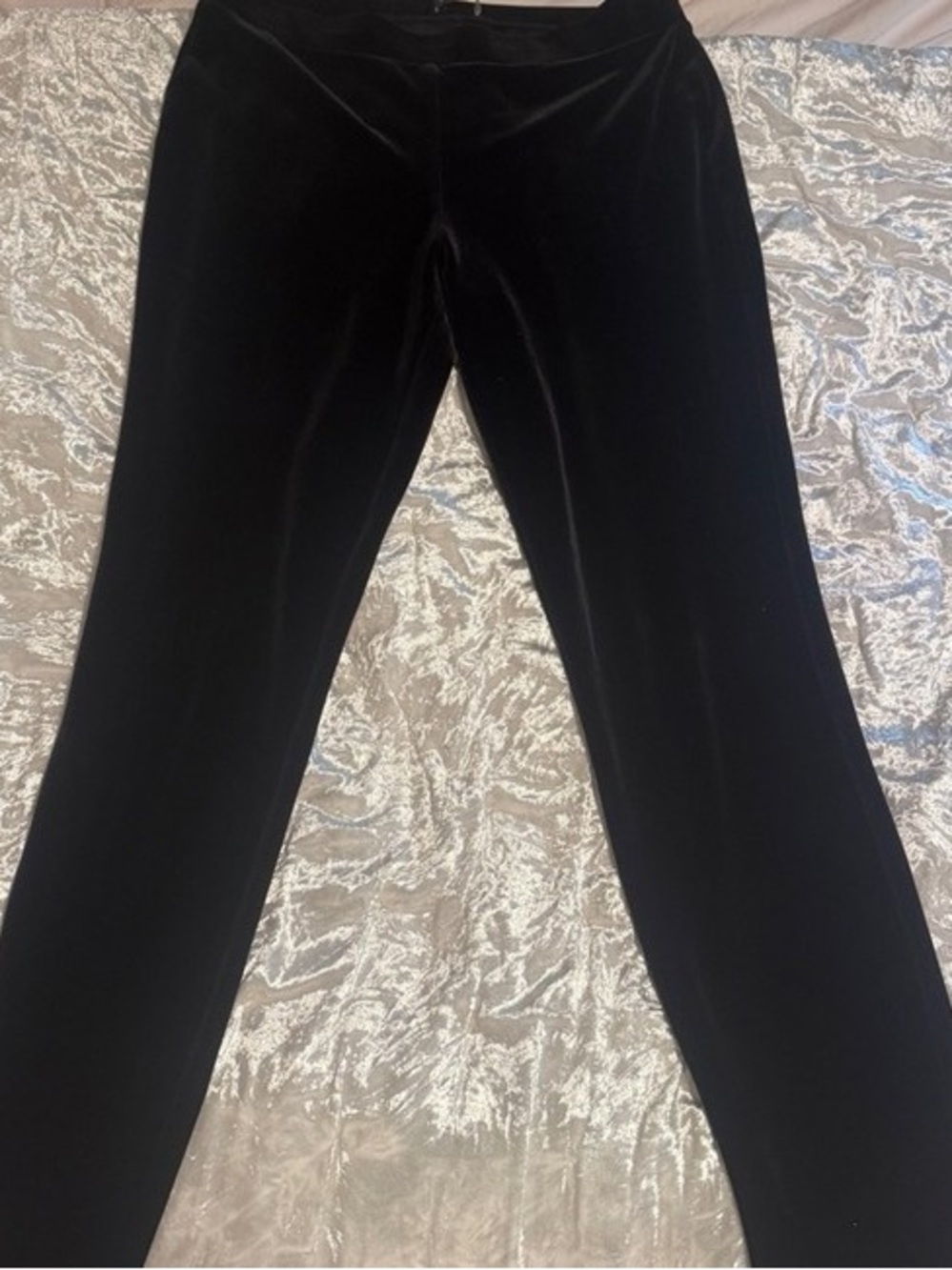Express Black Velvet Straight-Leg Pants